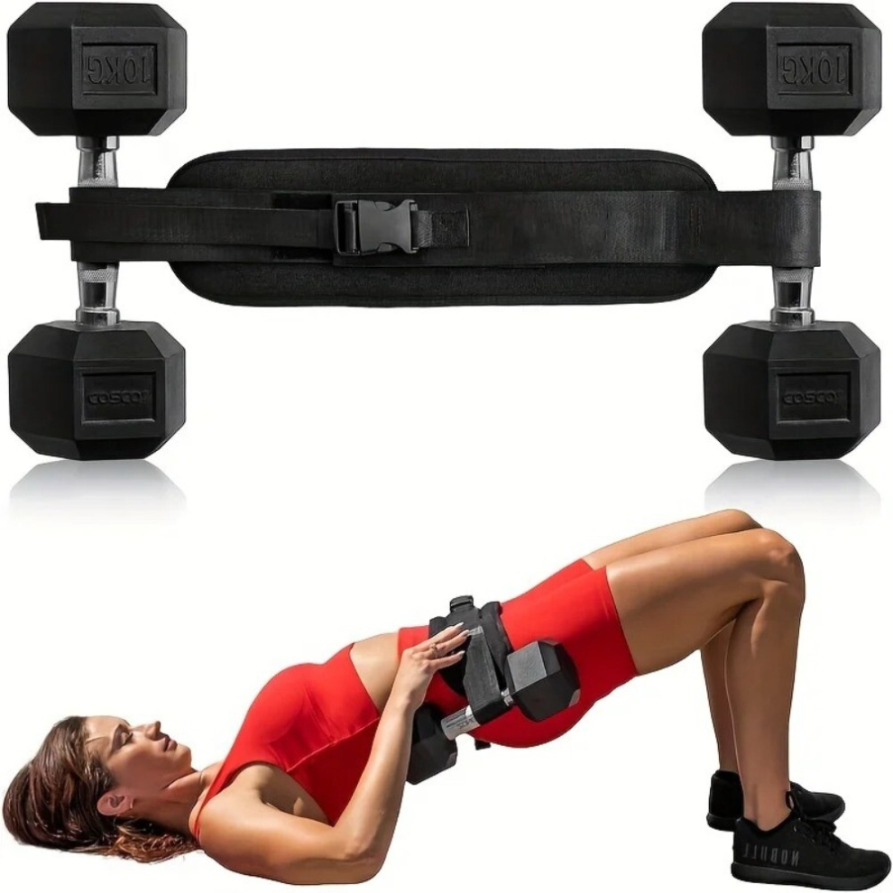 Hip Thrust Fitness Booty Belts W/Heavy-Duty Dumbbell Training Workout Exercise