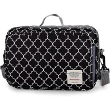 Rangement pour poussette et sac Ă dos de landau, grand rangement pour poussette avec porte-gobelet profond (noir)