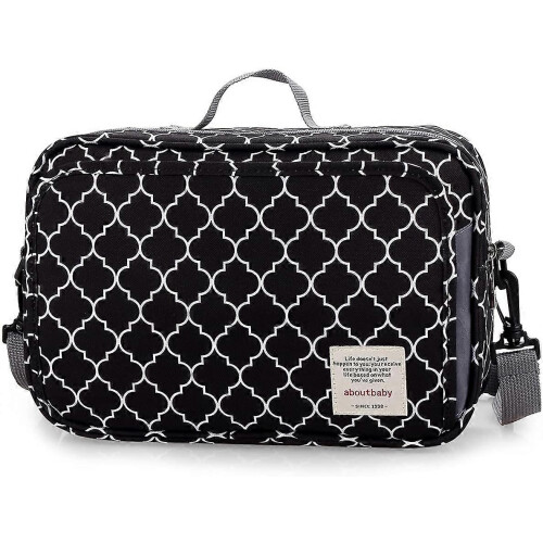 Pram Buggy Bag Organiser & Stroller Organiser,Large Stroller Storage with Deep Cup Holder(Black)
