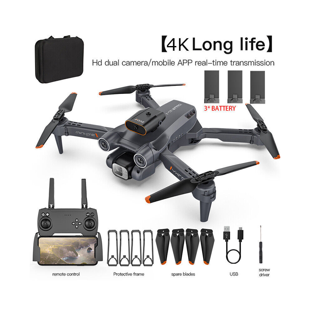 Drone with HD Camera 4k GPS 3xBattery WIFI FPV Quadcopter