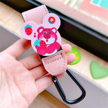 (B) Neue Cartoon PU Leder Baby Tasche Kinderwagen Haken Drehbare Warenkorb Organizer Kinderwagen Haken