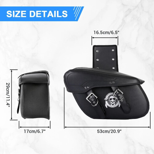 (Με τύπωμα κρανίου) 1 ζεύγος Skull Print Τσάντες σέλας μοτοσικλέτας 2