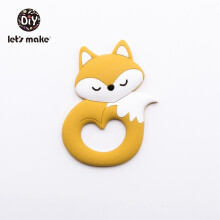 (Gelb) Baby-Beißring aus lebensmittelechtem Silikon, Cartoon-Tiere, Ente, DIY, Pflege, Zahnen, Schnullerclip,