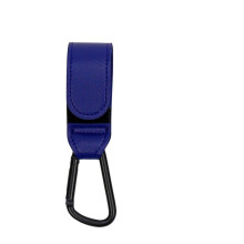(C19-Blau 1 Stück) PU-Leder-Babytasche, Kinderwagen-Haken, um 360 Grad drehbarer Kinderwagen-Organizer,