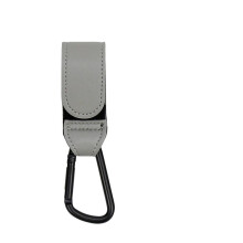 (C19-Gray 1 Stück) PU-Leder-Babytasche, Kinderwagen-Haken, um 360 Grad drehbarer Kinderwagen-Organizer,