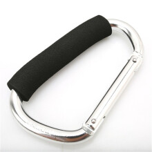 (weiß) Großer Karabinerhaken für Kinderwagen, Organizer, Aluminium-D-Ring, Federverschluss, Schlüsselanhänger-Clip,