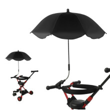 (Schwarz) UV-Schutz, Sonnenschutz, regendicht, Baby-Regenschirm, Kinderwagen-Abdeckung, kann frei gebogen