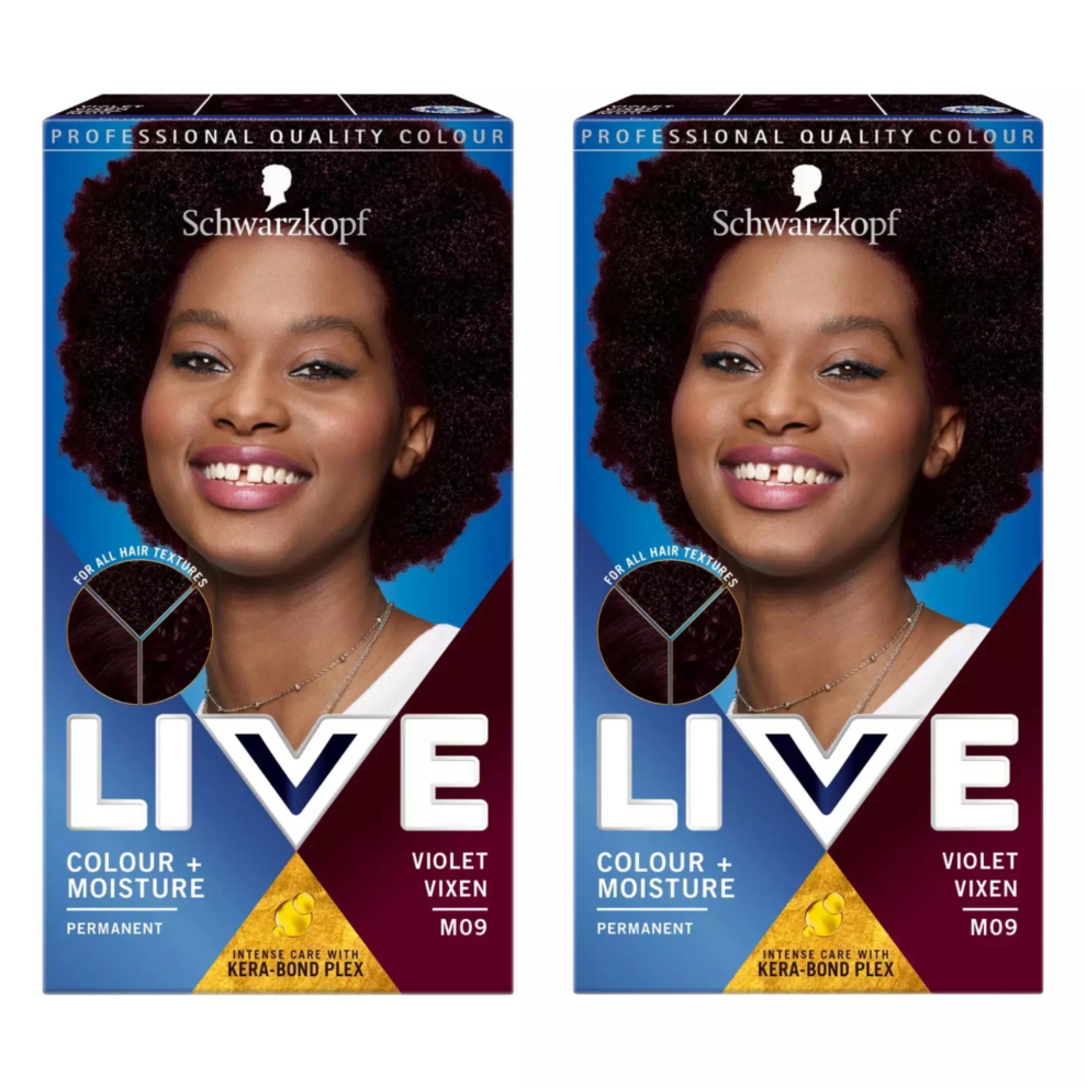 Schwarzkopf Live Colour + Moisture Dark Purple Hair Dye 2-Pack, M09