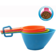 Pet Food Scoops Plastic Measuring Cups Set for Dog Cat and Bird Food (Random Color)