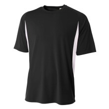Cool Performance T-shirt met kleurblokken voor heren - ZWART WIT - 4XL (D0102H7K9E2)