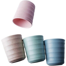 Eco-Friendly Healthy Wheat Straw Biodegradable Bamboo Plastic Cup Mug for Water Coffee Milk Juice Wheat Straw Color 4 200ml