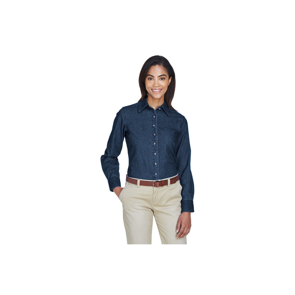 Chemise en jean     manches longues pour femme 65 oz - DENIM FONC    - S (D0102H7NV76)