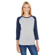 Baseball T-shirt dames - WIT MARINE ROOD - L(D0102H2HRNg)