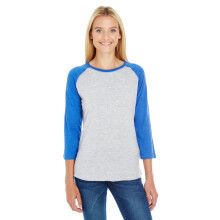 Baseball T-shirt dames - WIT MARINE ROOD - L(D0102H2HERU)