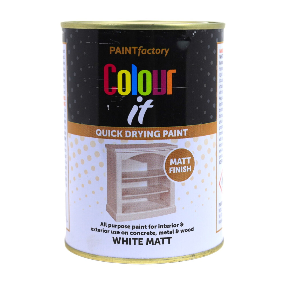 Paint Factory White Matt Paint Tin For Interior Exterior Quick Drying 300ml