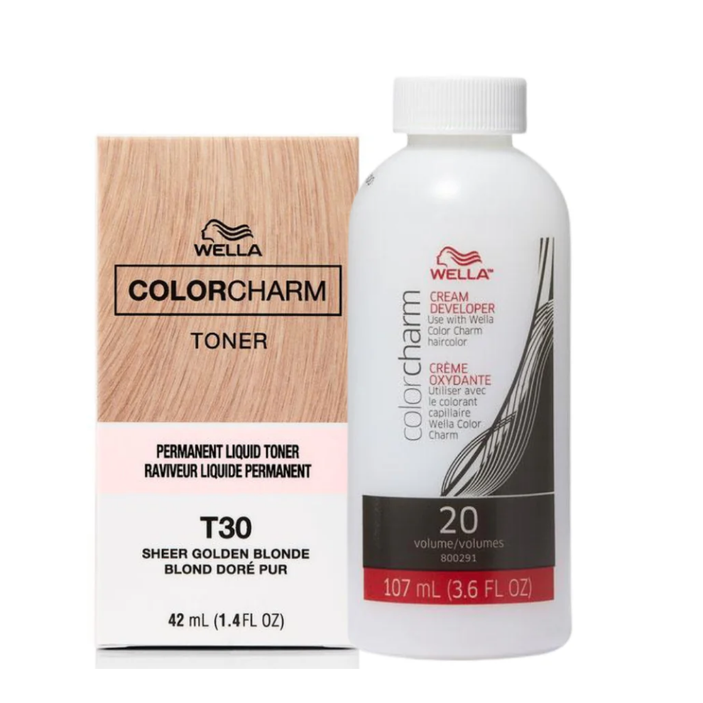 (T30+Dev(Vol.20)3.6oz) Wella Color Charm Hair Toner Uk Free Postage