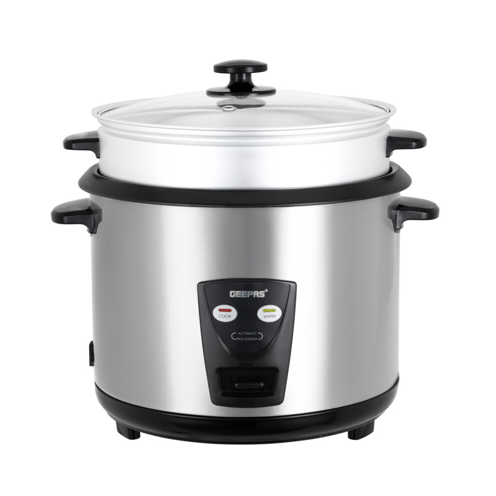 GEEPAS 2.8L Rice Cooker with Steamer | Keep Warm Function