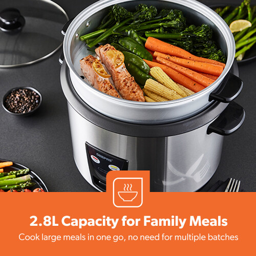 GEEPAS GEEPAS 2.8L Rice Cooker with Steamer | Keep Warm Function 2