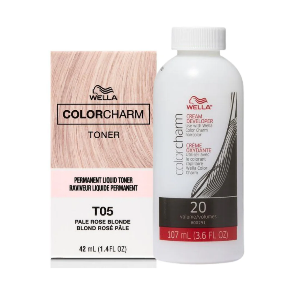 (T05+Dev(Vol.20)3.6oz) Wella Color Charm Hair Toner Uk Free Postage