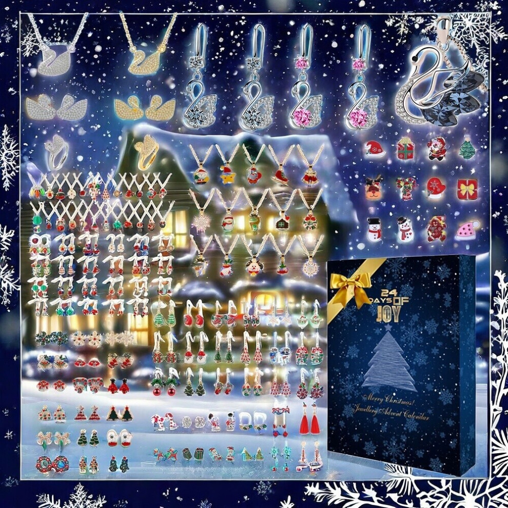 Jaoyeh Premium Aurelis Crystali Elements 24 Days Jewelry Countdown Calendar