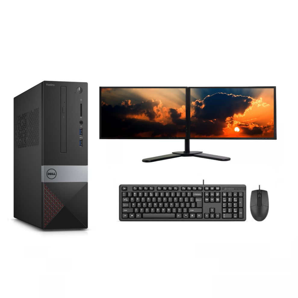 Fcs Dell Dual 20" Monitor Sff Pc Setup - I5 6Th Gen 16Gb Ram 512Gb Ssd - Windows 11 Pro