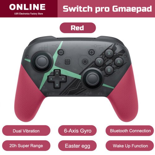 (Rot) Kabelloses Bluetooth-Gamepad für Nintend Switch Pro Controller Limited Theme Joystick für PC und