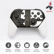 (NS22-Weiß) Kabelloses Bluetooth-Gamepad für Switch Pro Controller, Wake-Funktion, Joystick, 6-Achsen-Gyro-Griff,
