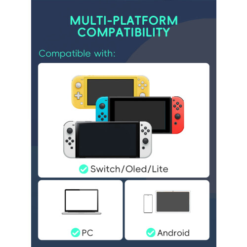 (Blå)Data Frog trådlös kontroll för Nintendo Switch Pro Controller Turbo Game Controller för Nintendo 2