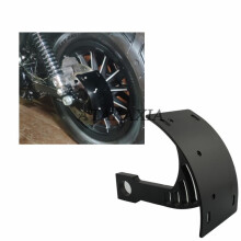 Soporte de matrícula curvo lateral con brazo oscilante de aluminio negro para motocicleta Suzuki Boulevard