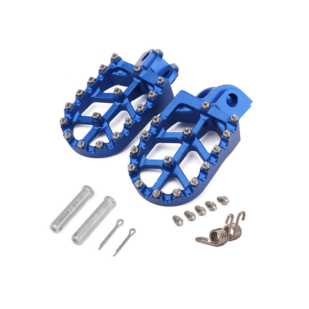 (Bleu avec épingle) Repose-pieds moto repose-pieds en aluminium repose-pieds pour KTM SX SXF EXC EXCF