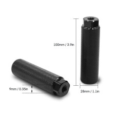 (Negro) 2x Pedales de eje de bicicleta MTB BMX de aleación con reposapiés y palanca cilíndrica