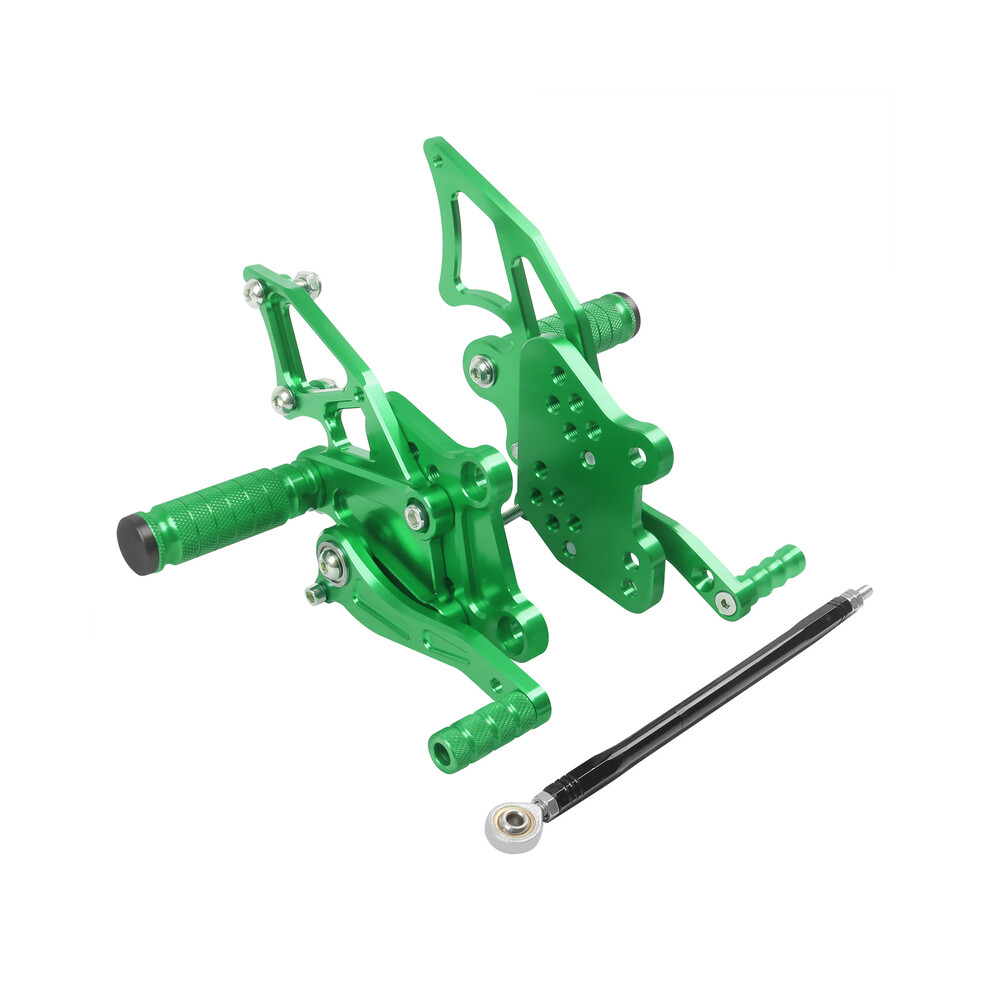 (Verde) Per Kawasaki Ninja300 Ninja250 Pedane Pedane Regolabili Cnc Pedane Pedane