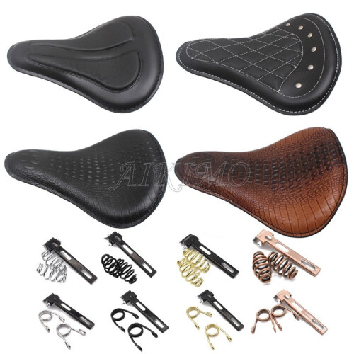 (Μόνο Α) Κάθισμα μοτοσικλέτας Bobber ρετρό δερμάτινο σόλο κάθισμα 1