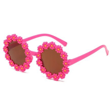 (Vert) lunettes de soleil pour enfants tournesol lunettes pour bébé à la mode anneau de fleur protection