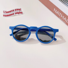 (Bleu-1-0-8 ans) nouveaux enfants mignon damier panneau couleur ronde UV400 lunettes de soleil bébé