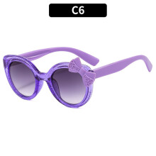 (C6 violet-comme sur la photo) jolies lunettes de soleil œil de chat pour enfants, lunettes de soleil