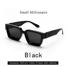 (Petit noir) noir millionnaire nuances lunettes de soleil de luxe pour hommes concepteur célèbre marque
