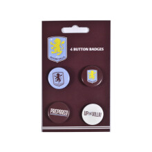 Aston Villa FC Four Pack Button Badges