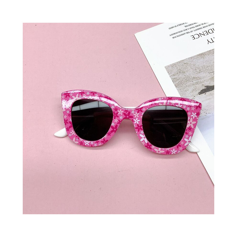 (Rouge blanc) à la mode nouveau sac de voyage fleur lunettes de soleil pour enfants Anti UV bébé garçons
