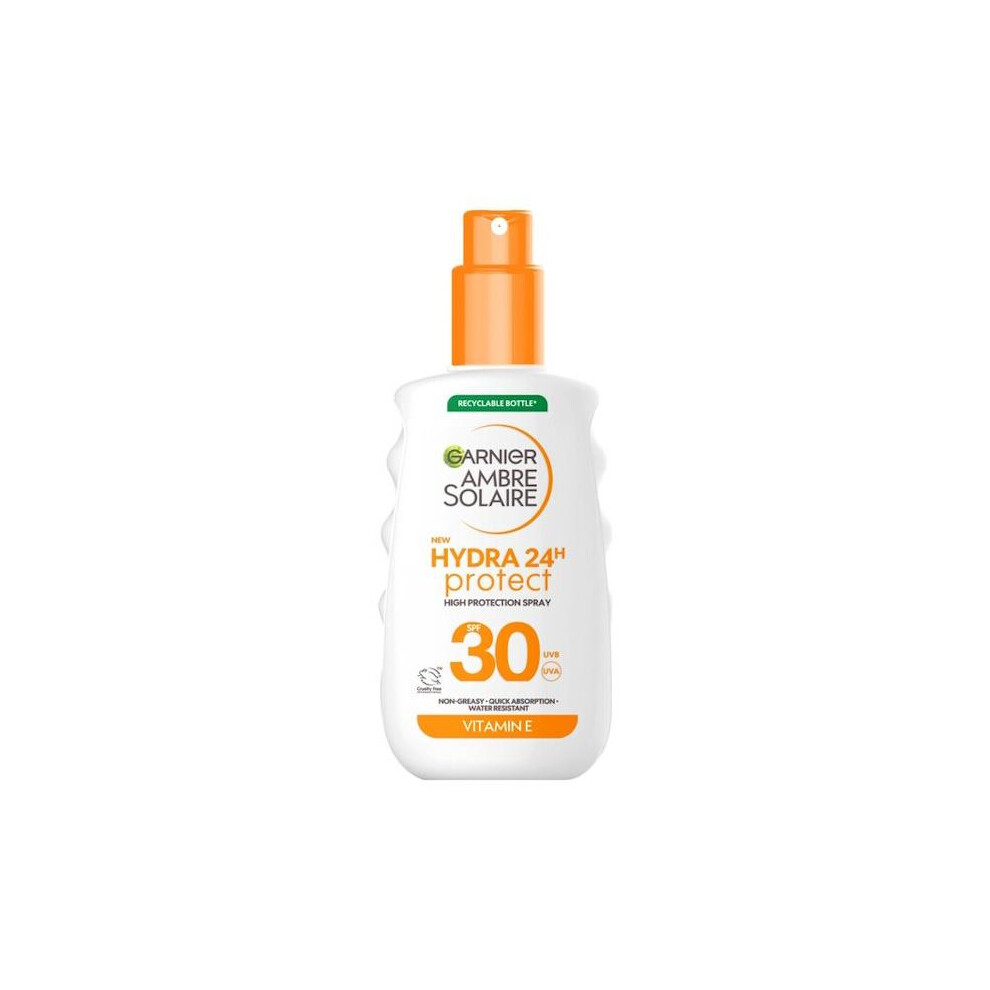 3 x Garnier Ambre Solaire Hydra 24 Protect SPF30 Sun Spray 150ml