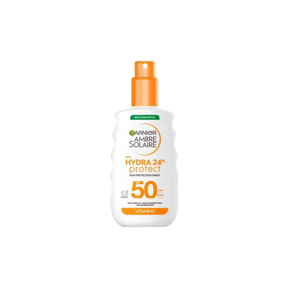 6 x Garnier Ambre Solaire Hydra 24 Protect SPF50 Sun Spray 150ml