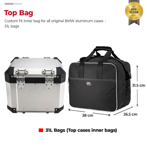 (Top Bag)Μοτοσυκλέτα Αποσκευές για BMW R1200GS Adv Μαύρες Εσωτερικές