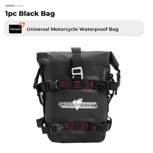 (1 Μαύρη τσάντα) Μοτοσικλέτα Πλαίσιο Crash Bar Bag, Αδιάβροχο 500D