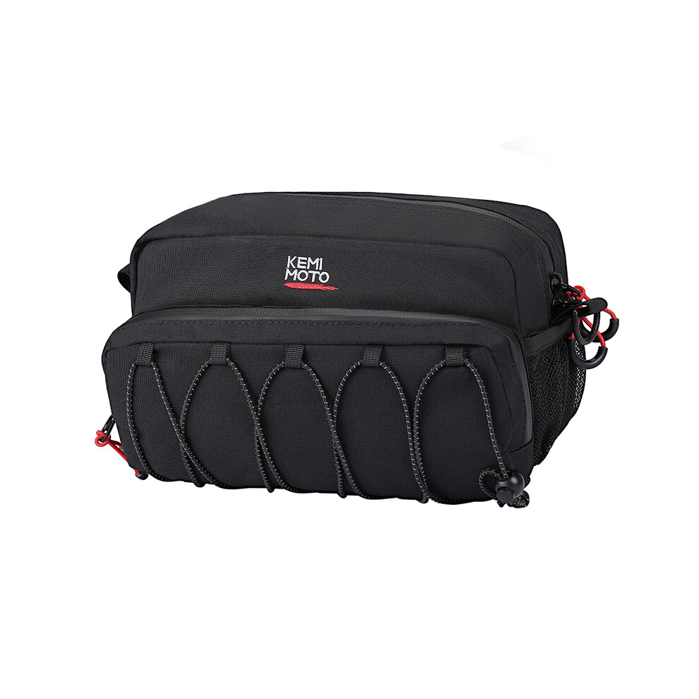 (Noir) Sacoche de guidon de moto Sissy Bar Sac à outils Sac de rangement avant Sac d'accessoires