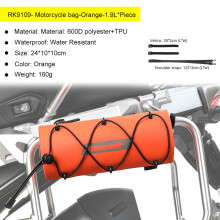 (RK9109-Orange1.9L)Rhinowalk Motorcycle Side Bag 100% Waterproof Engine Crash Bar Bag 1.9