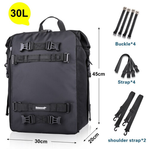 (Μαύρη-30L) Τσάντα πλάτης καθίσματος Rhinowalk Μοτοσικλέτας 10L ή 20L