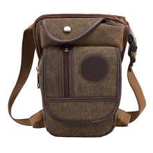 (Καφέ) Πακέτο μέσης μοτοσυκλέτας Canvas Drop Leg Bag Pouch Multi-Purpose Messenger