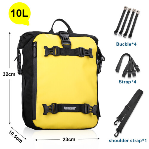 (10L Yellow)Rhinowalk τσάντα πίσω καθίσματος μοτοσυκλέτας Αδιάβροχο