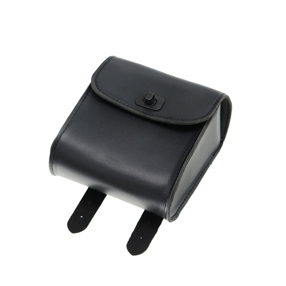 (black)MoFlyeer Universal Motorcycle Handlebar Sissy Bar Saddle Bag Side Bag PU Leather Tool Bag