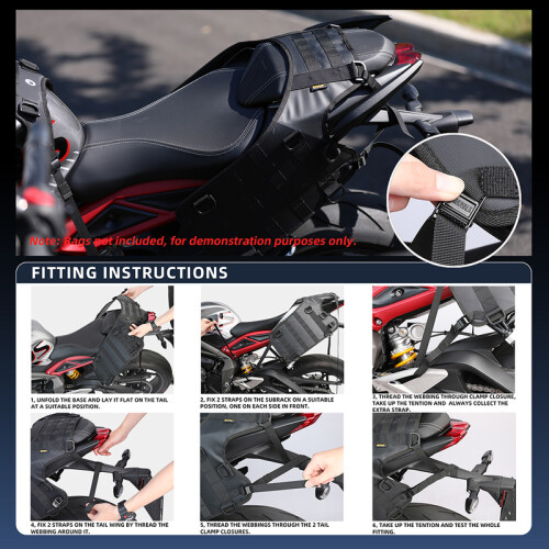 (Βάση Saddlebag (1 τεμάχιο)) Βάση σέλας μοτοσυκλέτας Rhinowalk, κατάλληλη 2